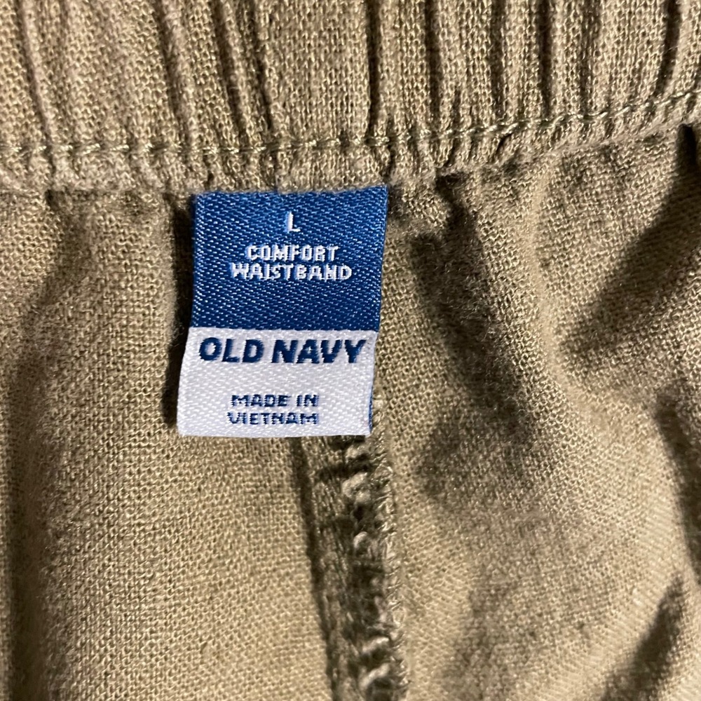 Old Navy Women Green Linen Blend Comfort Waistband Shorts Size L Casual - Picture 2 of 7